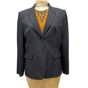 Tahari Arthur S. Levine‎ | Striped Suit Jacket Grey “Howard” Size 18